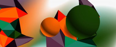 Moda 3d geometrik kompozisyon, iş veya teknoloji sunumu için tasarım şablonu, İnternet posteri veya web broşürü kapağı