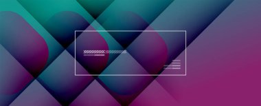 Kare şekiller geometrik soyut arkaplan. Üç boyutlu gölge efektleri ve sıvı eğimleri. Modern çakışma biçimleri