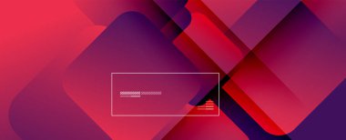 Kare şekiller geometrik soyut arkaplan. Üç boyutlu gölge efektleri ve sıvı eğimleri. Modern çakışma biçimleri