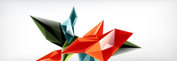 Vector triángulos 3d y pirámides fondo abstracto para presentaciones de negocios o tecnología, carteles de Internet o cubiertas de folletos web — Vector de stock