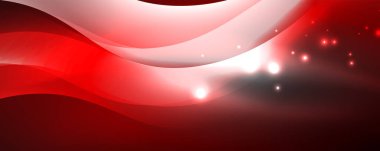 Parlak neon dalgalar, ışık çizgileri soyut arkaplan. Sihirli enerji ve hareket konsepti. Vektör duvar kağıdı şablonu