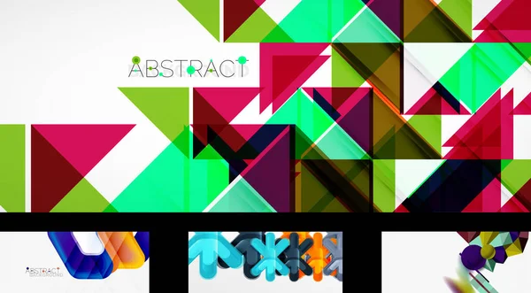 ベクトル抽象背景セット。流行の近代的な幾何学的形状 — ストックベクタ