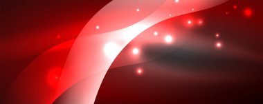 Parlak neon dalgalar, ışık çizgileri soyut arkaplan. Sihirli enerji ve hareket konsepti. Vektör duvar kağıdı şablonu