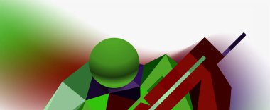 Moda 3d geometrik kompozisyon, iş veya teknoloji sunumu için tasarım şablonu, İnternet posteri veya web broşürü kapağı