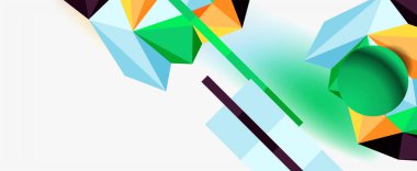 Moda 3d geometrik kompozisyon, iş veya teknoloji sunumu için tasarım şablonu, İnternet posteri veya web broşürü kapağı