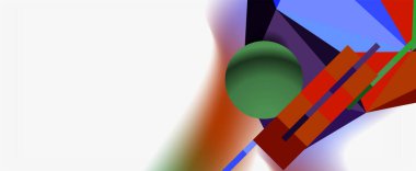 Moda 3d geometrik kompozisyon, iş veya teknoloji sunumu için tasarım şablonu, İnternet posteri veya web broşürü kapağı