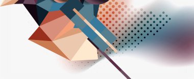 Moda 3d geometrik kompozisyon, iş veya teknoloji sunumu için tasarım şablonu, İnternet posteri veya web broşürü kapağı