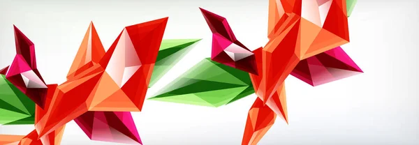 Vector triângulos 3d e pirâmides fundo abstrato para apresentações de negócios ou tecnologia, cartazes de internet ou capas de brochura web — Vetor de Stock