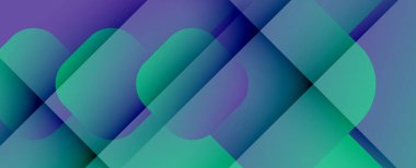 Kare şekiller geometrik soyut arkaplan. Üç boyutlu gölge efektleri ve sıvı eğimleri. Modern çakışma biçimleri