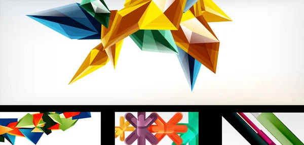 Vector geométrico conjunto de plantillas de diseño de papel pintado — Vector de stock