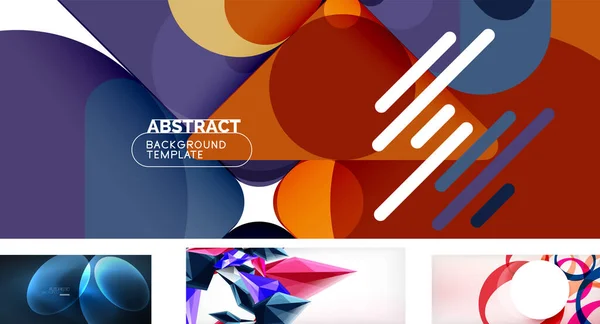 Conjunto de fondos abstractos geométricos futuristas de moda — Vector de stock