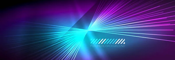 Neon dynamic beams vector abstract wallpaper background. Wallpaper background, design templates for business or technology presentations, internet posters or web brochure covers — Stock Vector
