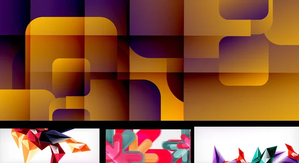 Ensemble de décors abstraits géométriques vectoriels — Image vectorielle