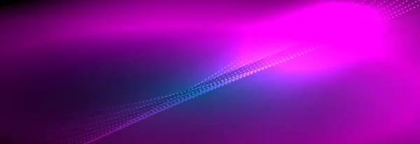 Neon glänzende Farbe Hintergrund mit Licht glühenden Wellenlinien Teilchen. Hintergrundbilder, Designvorlagen für Unternehmens- oder Technologiepräsentationen, Internet-Poster oder Web-Broschüren-Cover — Stockvektor