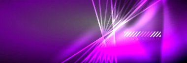 Neon dinamik ışınlar vektör soyut duvar kağıdı arka planı. Duvar kağıdı arkaplanı, iş ve teknoloji sunumları için tasarım şablonları, İnternet posterleri veya web broşürü kapakları