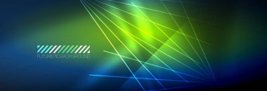 Neon dinamik ışınlar vektör soyut duvar kağıdı arka planı. Duvar kağıdı arkaplanı, iş ve teknoloji sunumları için tasarım şablonları, İnternet posterleri veya web broşürü kapakları