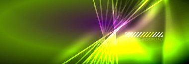 Neon dinamik ışınlar vektör soyut duvar kağıdı arka planı. Duvar kağıdı arkaplanı, iş ve teknoloji sunumları için tasarım şablonları, İnternet posterleri veya web broşürü kapakları