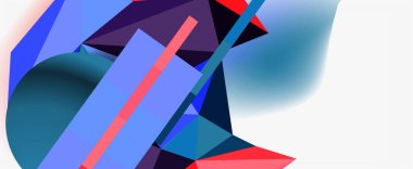 Moda 3d geometrik kompozisyon, iş veya teknoloji sunumu için tasarım şablonu, İnternet posteri veya web broşürü kapağı