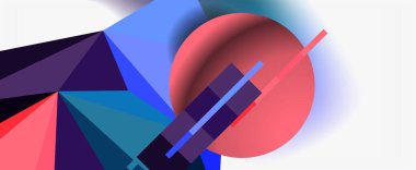 Moda 3d geometrik kompozisyon, iş veya teknoloji sunumu için tasarım şablonu, İnternet posteri veya web broşürü kapağı