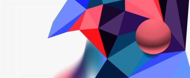 Moda 3d geometrik kompozisyon, iş veya teknoloji sunumu için tasarım şablonu, İnternet posteri veya web broşürü kapağı