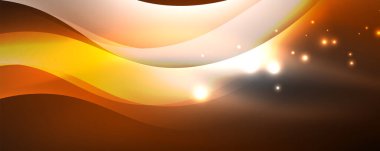 Parlak neon dalgalar, ışık çizgileri soyut arkaplan. Sihirli enerji ve hareket konsepti. Vektör duvar kağıdı şablonu