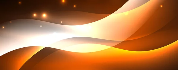 Brillante onda de neón brillante, líneas de luz fondo abstracto. Concepto de energía mágica y movimiento. Plantilla de papel pintado vectorial — Archivo Imágenes Vectoriales