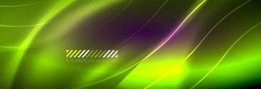 Neon dinamik ışınlar vektör soyut duvar kağıdı arka planı. Duvar kağıdı arkaplanı, iş ve teknoloji sunumları için tasarım şablonları, İnternet posterleri veya web broşürü kapakları