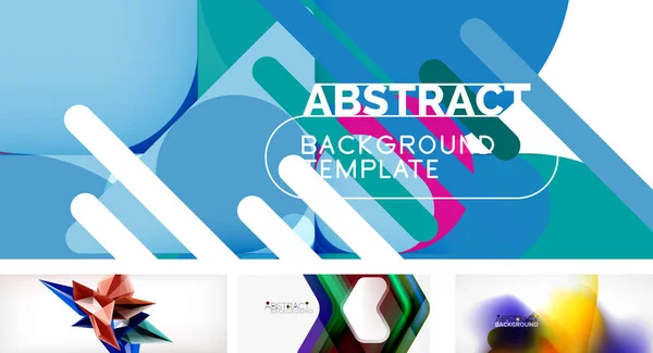 Vector abstract background set. Trendy modern geometric shapes — Stock Vector