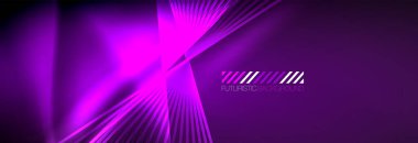 Neon dinamik ışınlar vektör soyut duvar kağıdı arka planı. Duvar kağıdı arkaplanı, iş ve teknoloji sunumları için tasarım şablonları, İnternet posterleri veya web broşürü kapakları