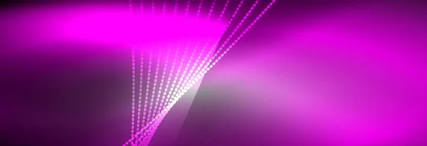 Fundo de cor brilhante de néon com partículas de linha de onda brilhantes leves. Papel de parede de fundo, modelos de design para apresentações de negócios ou tecnologia, cartazes de internet ou brochura da web cobre —  Vetores de Stock