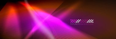 Neon dinamik ışınlar vektör soyut duvar kağıdı arka planı. Duvar kağıdı arkaplanı, iş ve teknoloji sunumları için tasarım şablonları, İnternet posterleri veya web broşürü kapakları