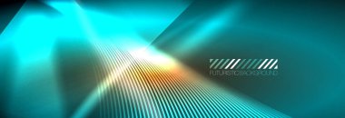 Neon dinamik ışınlar vektör soyut duvar kağıdı arka planı. Duvar kağıdı arkaplanı, iş ve teknoloji sunumları için tasarım şablonları, İnternet posterleri veya web broşürü kapakları