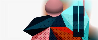 Moda 3d geometrik kompozisyon, iş veya teknoloji sunumu için tasarım şablonu, İnternet posteri veya web broşürü kapağı