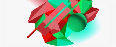 Moda 3d geometrik kompozisyon, iş veya teknoloji sunumu için tasarım şablonu, İnternet posteri veya web broşürü kapağı