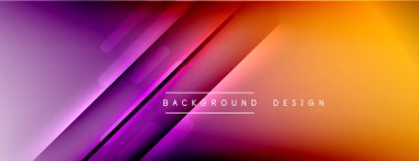 Dynamic lines abstract background. 3D shadow effects and fluid gradients. Modern overlapping forms clipart