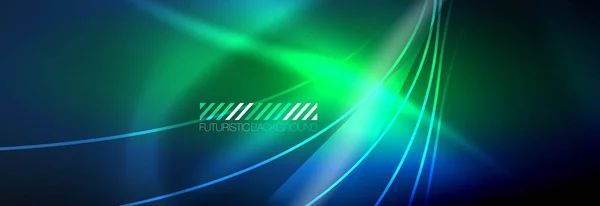 Neon dynamic beams vector abstract wallpaper background. Wallpaper background, design templates for business or technology presentations, internet posters or web brochure covers — Stock Vector