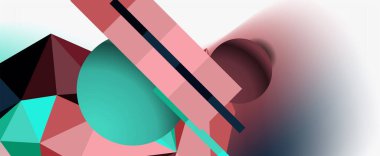 Moda 3d geometrik kompozisyon, iş veya teknoloji sunumu için tasarım şablonu, İnternet posteri veya web broşürü kapağı