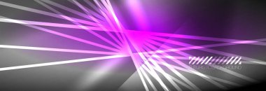 Neon dinamik ışınlar vektör soyut duvar kağıdı arka planı. Duvar kağıdı arkaplanı, iş ve teknoloji sunumları için tasarım şablonları, İnternet posterleri veya web broşürü kapakları