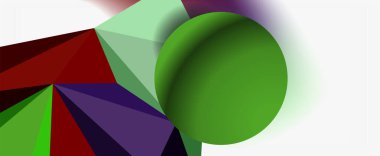 Moda 3d geometrik kompozisyon, iş veya teknoloji sunumu için tasarım şablonu, İnternet posteri veya web broşürü kapağı