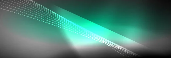 Neon glänsande färg bakgrund med ljus glödande våg linje partiklar. Bakgrund, formgivningsmallar för affärs- eller teknikpresentationer, internetaffischer eller webbbroschyromslag — Stock vektor