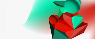 Moda 3d geometrik kompozisyon, iş veya teknoloji sunumu için tasarım şablonu, İnternet posteri veya web broşürü kapağı