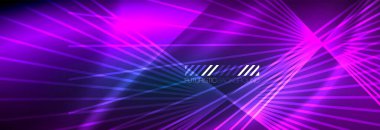 Neon dinamik ışınlar vektör soyut duvar kağıdı arka planı. Duvar kağıdı arkaplanı, iş ve teknoloji sunumları için tasarım şablonları, İnternet posterleri veya web broşürü kapakları