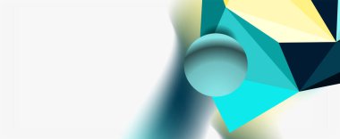 Moda 3d geometrik kompozisyon, iş veya teknoloji sunumu için tasarım şablonu, İnternet posteri veya web broşürü kapağı