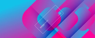 Kare şekiller geometrik soyut arkaplan. Üç boyutlu gölge efektleri ve sıvı eğimleri. Modern çakışma biçimleri