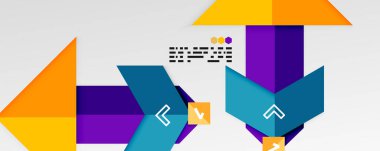 Parlak renk üçgenleri ve geometrik şekiller vektör soyut arkaplan