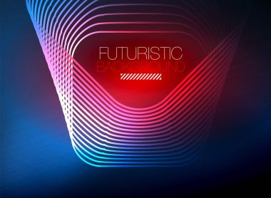 Neon rengi kare çizgileri soyut arkaplan. Parlak sihirli enerji ve hareket konsepti, vektör soyut duvar kağıdı arkaplanı