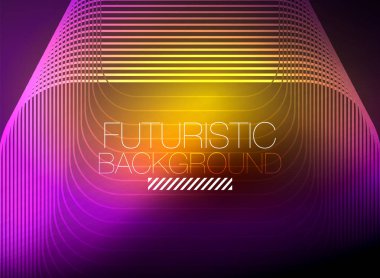 Neon rengi kare çizgileri soyut arkaplan. Parlak sihirli enerji ve hareket konsepti, vektör soyut duvar kağıdı arkaplanı