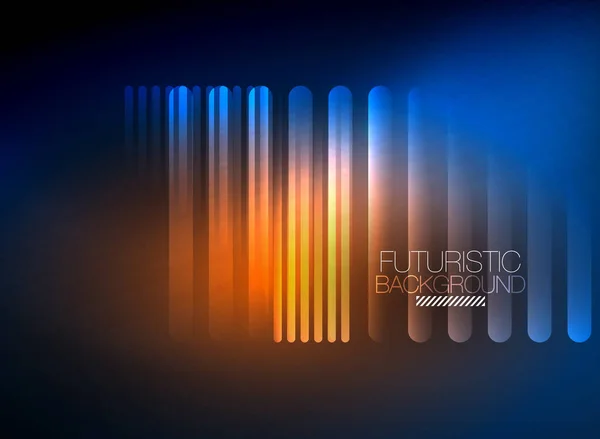 Bright neon color techno abstract background, shiny glowing neon lines in the dark background — Stock Vector