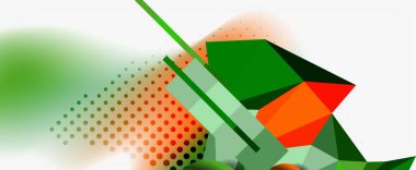 Moda 3d geometrik kompozisyon, iş veya teknoloji sunumu için tasarım şablonu, İnternet posteri veya web broşürü kapağı