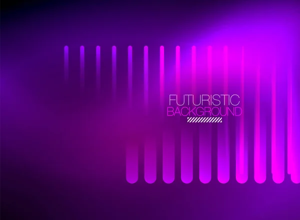 Bright neon color techno abstract background, shiny glowing neon lines in the dark background — Stock Vector